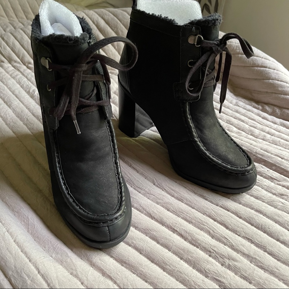 Sam Edelman Madge Faux Fur Lace Up High-Heel Booties